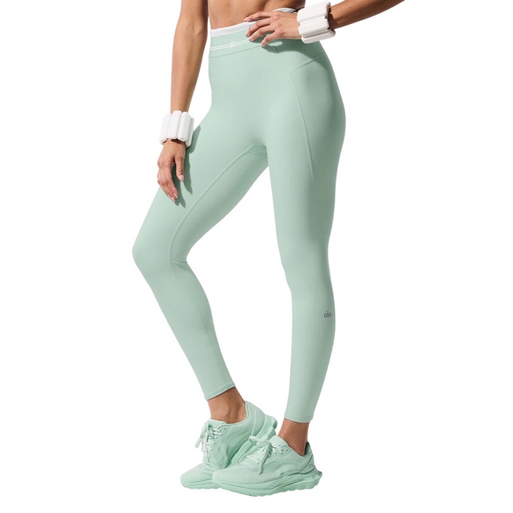 Alo Yoga Airbrush High-Waist 7/8 Better Together Legging Spearmint/White M